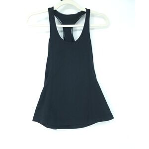 Lululemon Ruffle Back Tank Top Womens 2 / XS Black Tiered Racerback Yoga Stretch